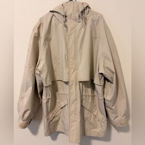 Vintage Eddie Bauer Gore-Tex Waterproof Men's XL Beige Hooded Raincoat
